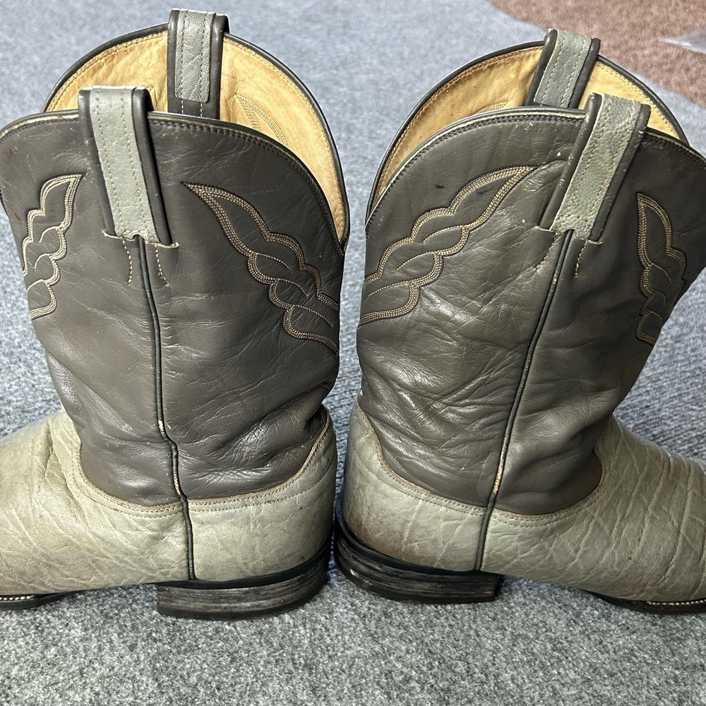 Hondo Boots Vintage Exotic Leather Cowboy Western Boots Gray USA Mens 12D - Picture 16 of 16